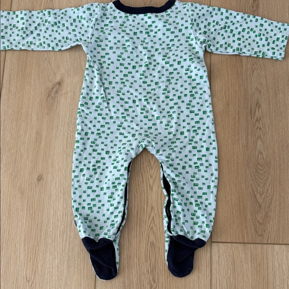 Finn + Emma‎ Organic Cotton Footed One Piece 9-12M Green Print Baby Pajamas